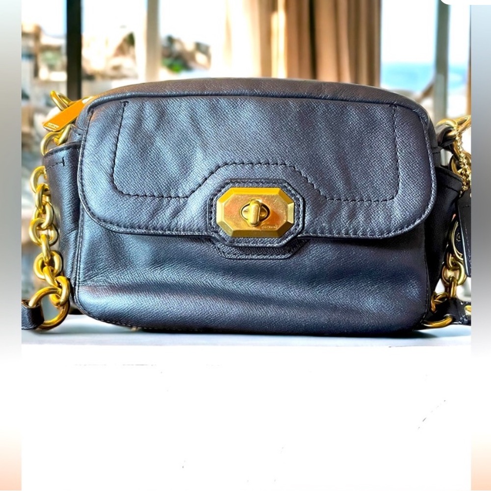 Coach Abby Campbell turn lock leather crossbody